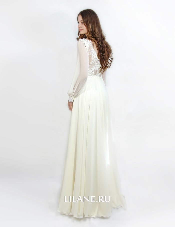 Прямое свадебное платье Albina цвета айвори